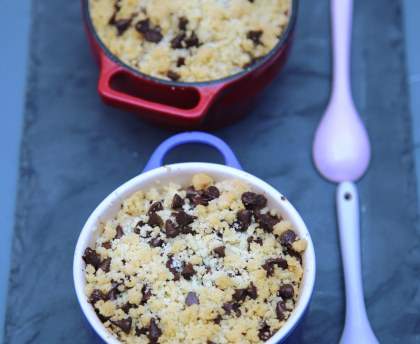 Crumble pépites de chocolat à la banane