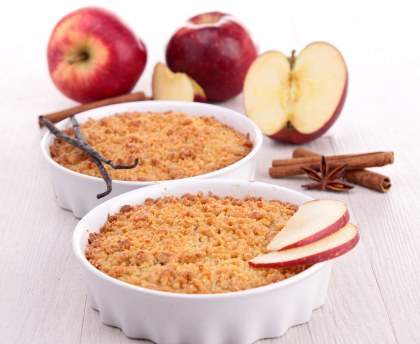 Crumble pomme cannelle gingembre de sandy