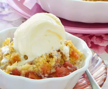 Crumble rhubarbe - framboises