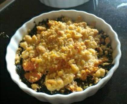 crumble saumon épinards