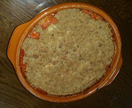 Crumble tomates et camembert de chèvre