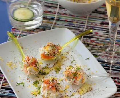 Cuillères apéritives au saumon fumé