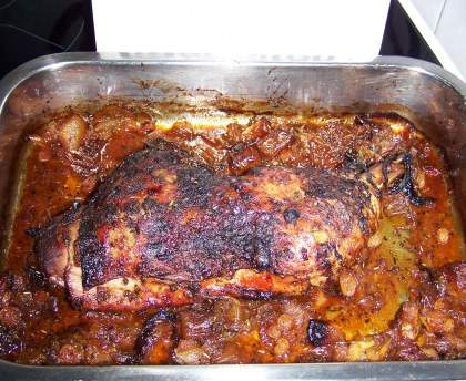 Cuisse de dinde marinée au four