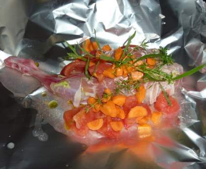 cuisse de lapin en papillote au barbecue