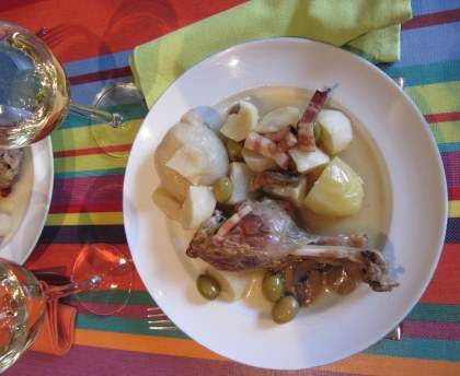 Cuisses de canard aux olives vertes
