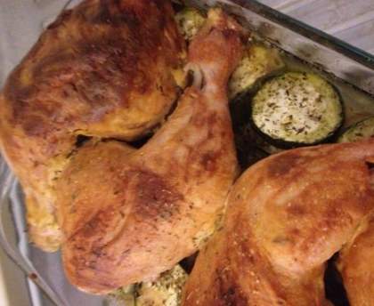 Cuisses de poulet aux courgettes