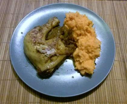 Cuisses de poulet et patates douces aux 4 épices