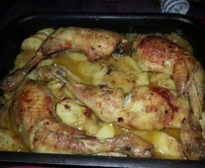 Cuisses de poulet moutarde au four
