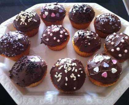 Cupcake  à la vanille fourré chocolat
