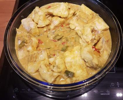 Curry de cabillaud au poivron
