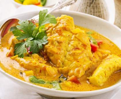 Curry de lotte au lait de coco