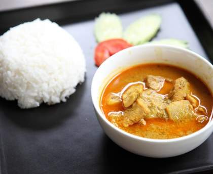 curry de porc au lait de coco