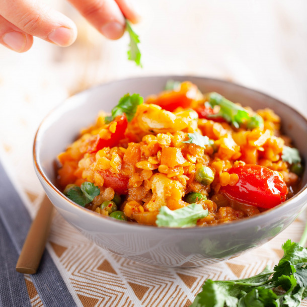Dahl de lentilles aux légumes