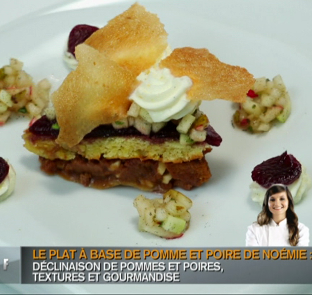 Déclinaison de pomme et poire, texture et gourmandise