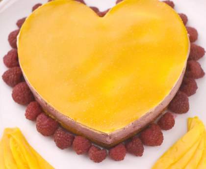 Délice aux framboises et aux fruits de la passion