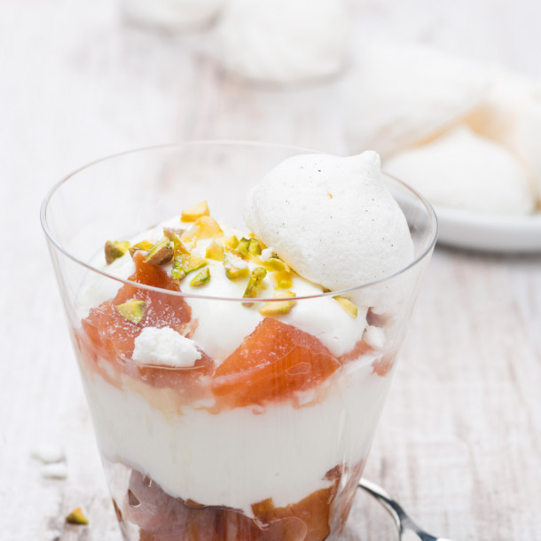 Délice de pêches au mascarpone