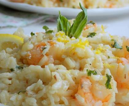 Délicieux risotto aux crevettes et au lait de coco