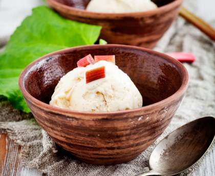 Délicieux sorbet à la rhubarbe