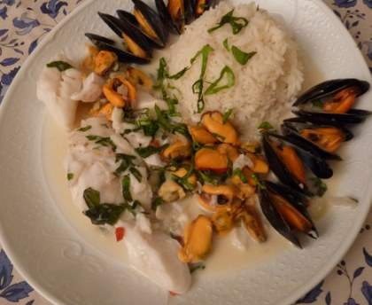Dos de cabillaud à la Thaï