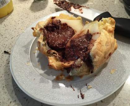 Douillon aux poires coeur chocolat