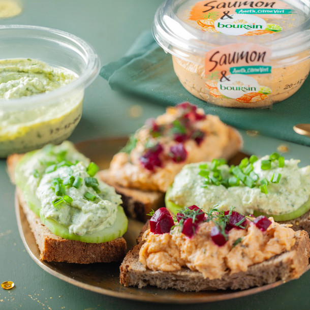Duo de tartines au Boursin tartinable