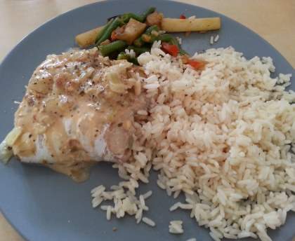 Eglefin à la sauce sucrée/salée