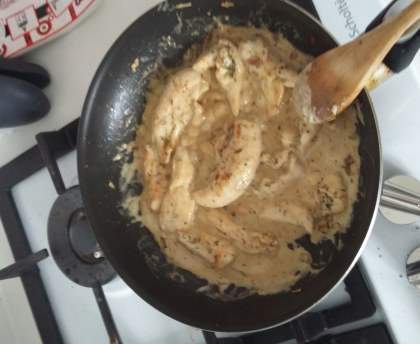 Emincé de poulet et crème plaisir