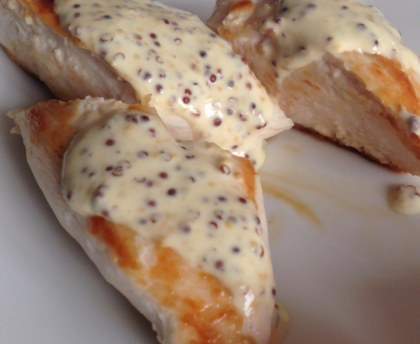 Emincés de poulet sauce moutarde