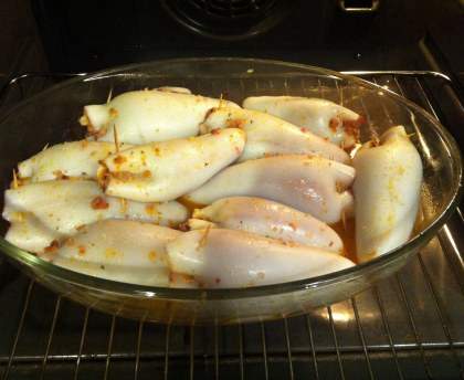 Encornets farcis à la Portuguaise