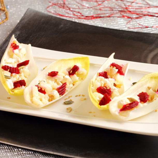 Endives aux tomates confites, tomates et féta -LIGHT-