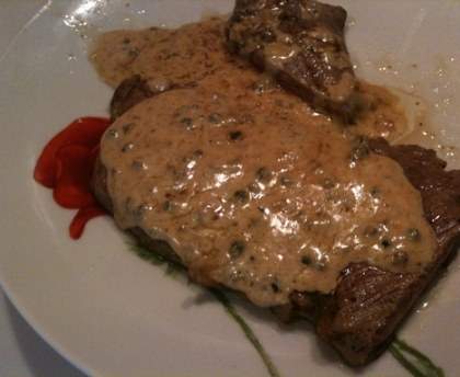 Entrecôte au poivre vert
