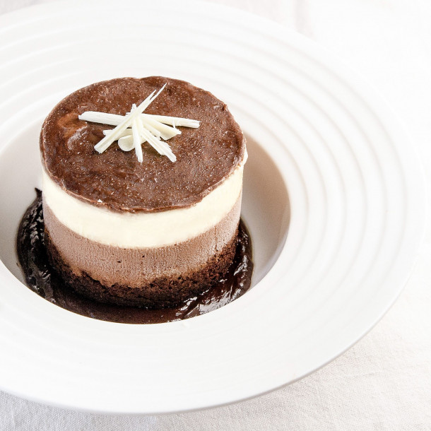 Entremet aux deux mousses chocolatées