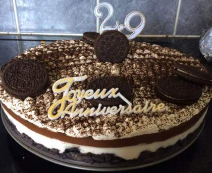 Entremet aux Oreos, chantilly et mousse au chocolat