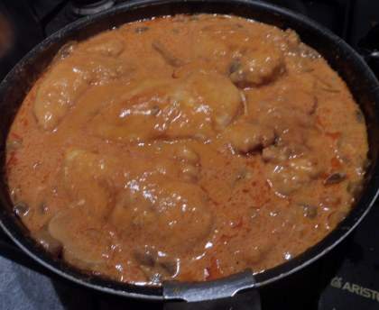 Escalope de poulet à la normande