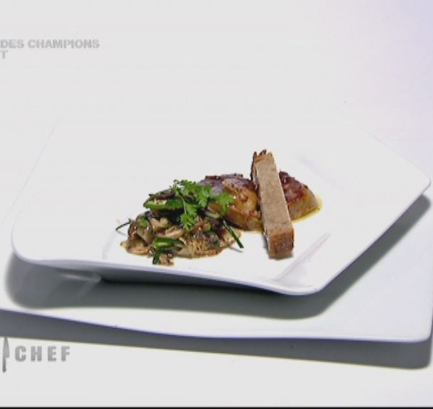 Escalopes de foie gras laquées, chocolat et gingembre