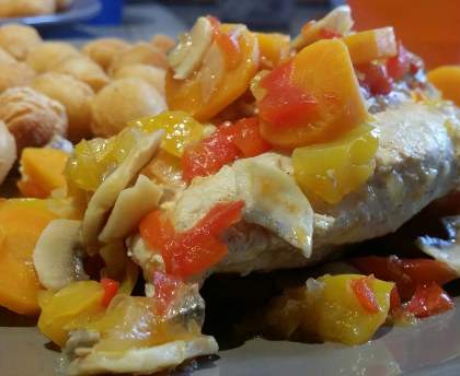 Escalopes de poulet ensoleillées poivron et paprika