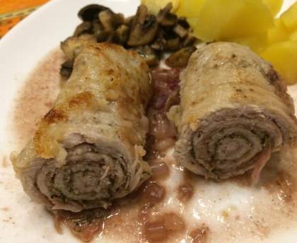 Escalopes de veau au jambon cru et aux herbes du sud