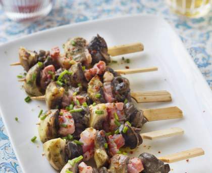 Escargots au lard grillés