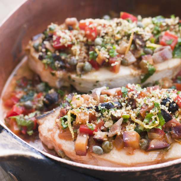 Espadon aux olives en papillote