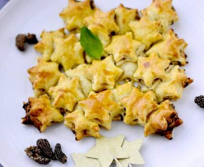 Etoile feuilletée à la crème de morilles