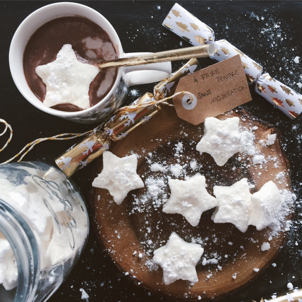 Étoiles des neiges à offrir : des guimauves faciles et rapides !