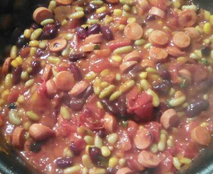 Farandole de trois saucisses facon chili