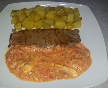 Faux-filet sauce aux cèpes