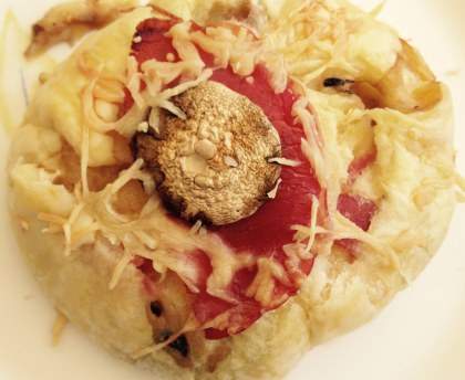 Feuilleté au jambon et aux champignons