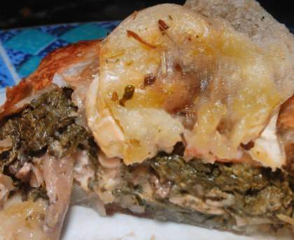 Feuilleté épinard et poulet-champignons