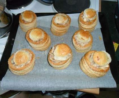 Feuilleté poulet lardon sauce bechamel