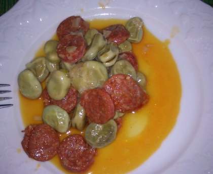 Fèves au chorizo rapide