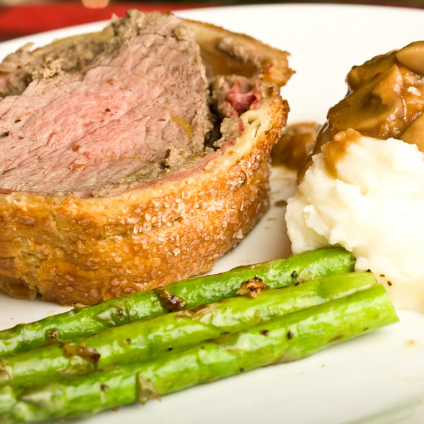 Filet de boeuf au jambon cru et aux cèpes