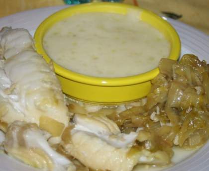 Filet de colin sur fondue d'endives au miel