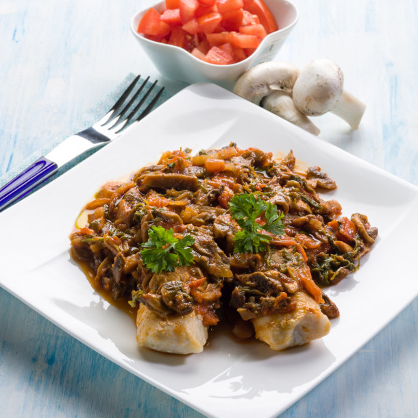 Filet de grenadier aux champignons